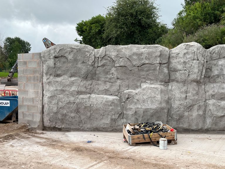 Chester Zoo faux rock wall